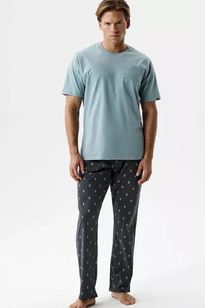 Pánské pyžamo NMP-403 - Mátová