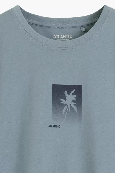 Pánské pyžamo NMP-398 - bavlna - Mátovo-tmavěmodrá