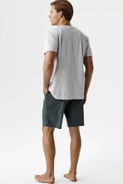 Pánské pyžamo NMP-398 - bavlna - Fialovo-šedá