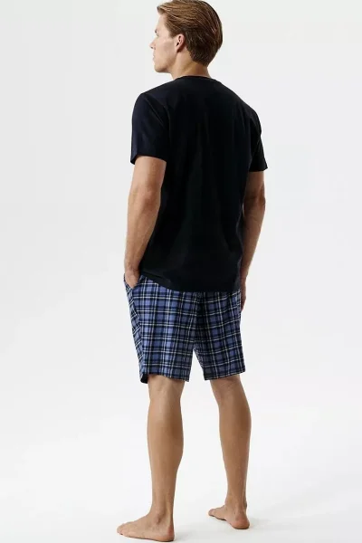 Pánské pyžamo NMP-401 - bavlna - Tmavěmodrá-modrá