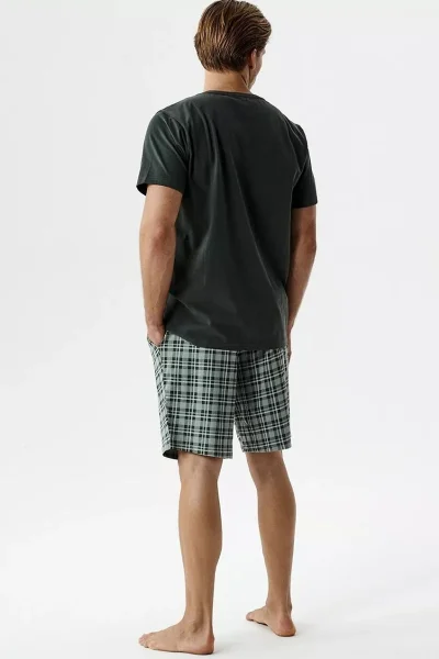 Pánské pyžamo NMP-401 - bavlna - Khaki