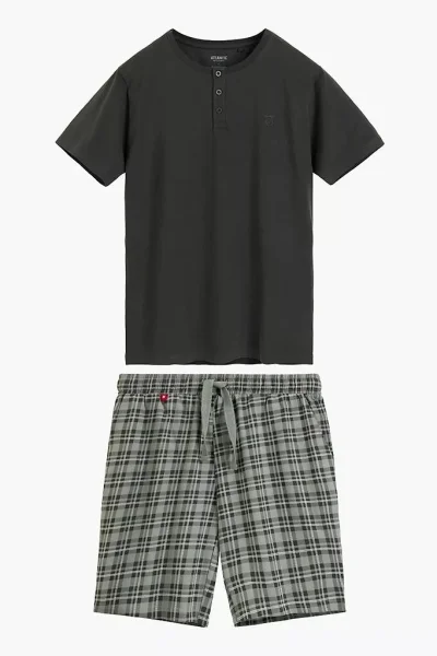 Pánské pyžamo NMP-401 - bavlna - Khaki