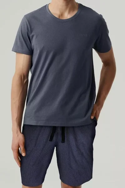 Pánské pyžamo NMP-381 - Tmavěmodrá-modrá