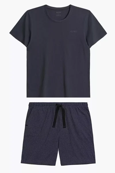 Pánské pyžamo NMP-381 - Tmavěmodrá-modrá