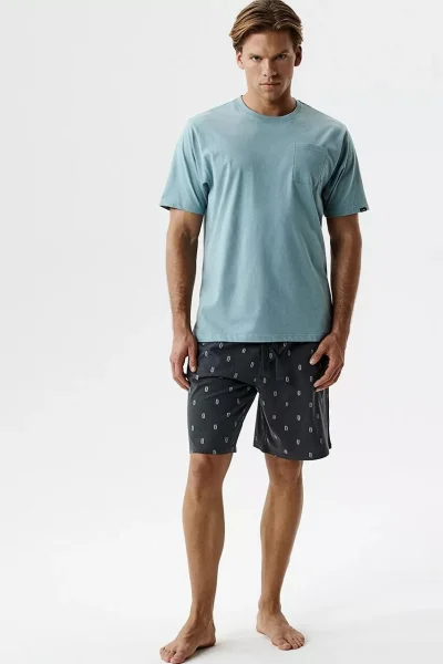 Pánské pyžamo NMP-402 - Mátová