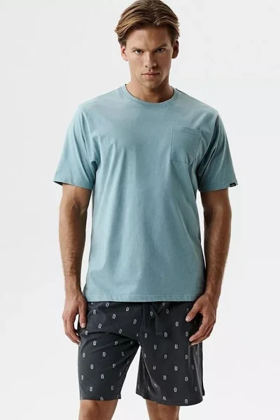 Pánské pyžamo NMP-402 - Mátová