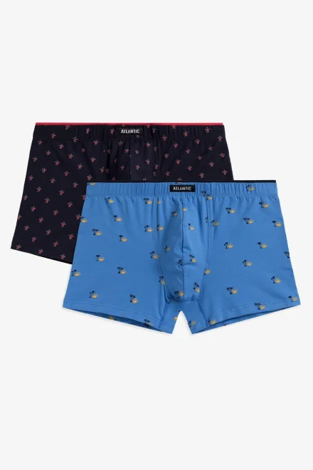 2 PACK boxerky 2MH-075 - Tmavěmodrá-modrá
