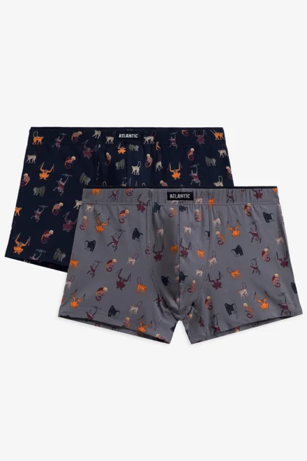 2 PACK boxerky 2MH-064 - Tmavě modrá-šedá