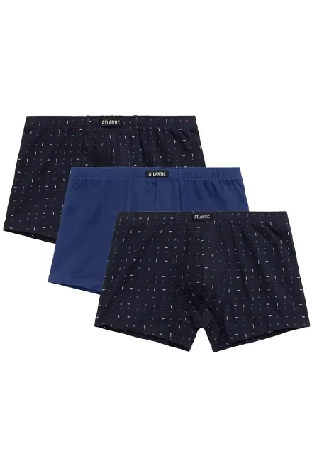 3 PACK boxerky 3MH-194 - Tmavěmodrá-modrá