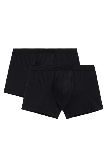 2 PACK boxerky 2BMH-016 - bambus - Černá