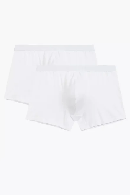 2 PACK boxerky 2BMH-016 - bambus - Bílá