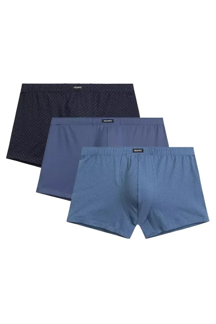 3 PACK boxerky 3MH-212 - Tmavěmodrá-modrá