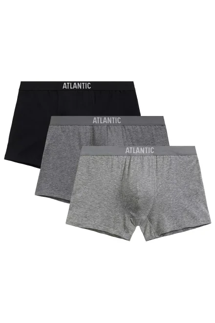 3 PACK boxerky 3MH-011 - Šedo-černá