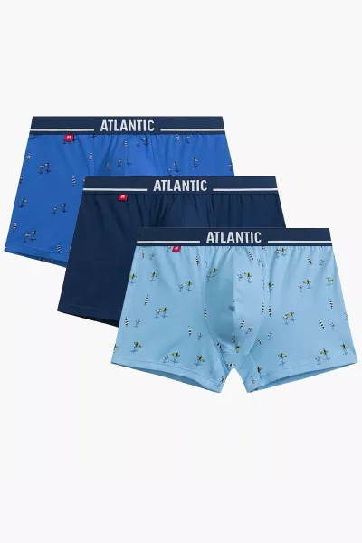3 PACK boxerky 3MH-213 - Modrá