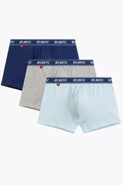 3 PACK boxerky 3MH-214 - Světle modrá