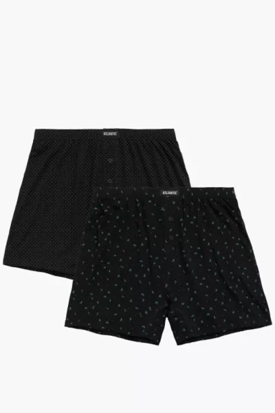 2 PACK trenýrky 2MBX-058 - bavlna - Černá
