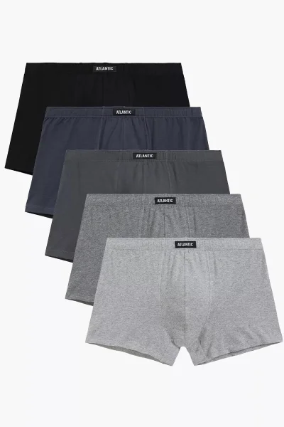 5 PACK boxerky 5bMH-007 - bavlna - Černo-šedá