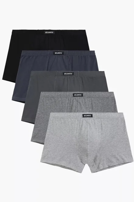 5 PACK boxerky 5BMH-007 - bavlna - Černo-šedá