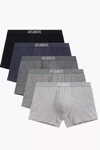 5 PACK boxerky 5BMH-011 - bavlna - Černo-šedá
