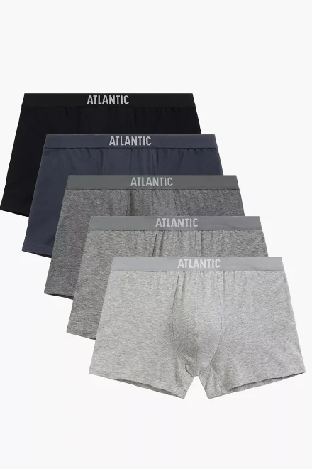 5 PACK boxerky 5BMH-011 - bavlna - Černo-šedá