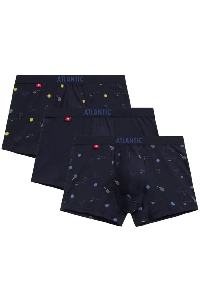 3PACK boxerky 3MH-050 - tenis - Tmavě modrá