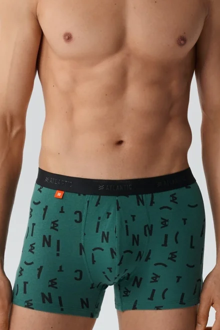 3PACK boxerky 3MH-182 - písmena - Zeleno-černá