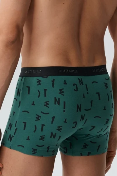 3PACK boxerky 3MH-182 - písmena - Zeleno-černá