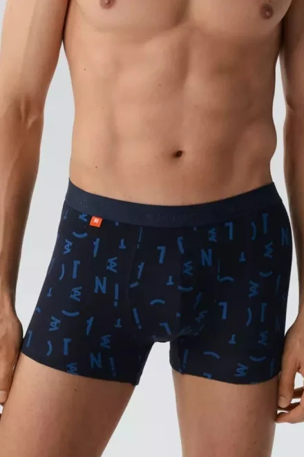 3PACK boxerky 3MH-182 - písmena - Světlemodrá-tmavěmodrá