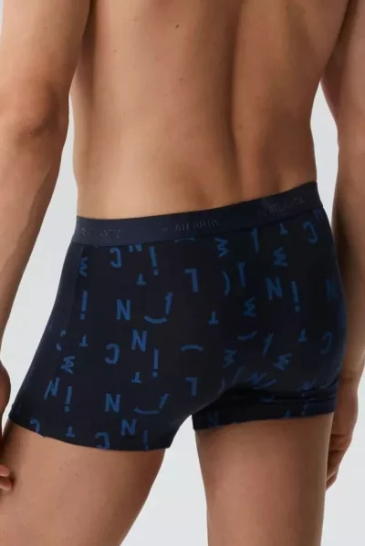 3PACK boxerky 3MH-182 - písmena - Světlemodrá-tmavěmodrá