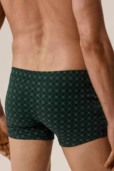 3 PACK boxerky 3MH-216 - bavlna - Tmavě modrá-šedá