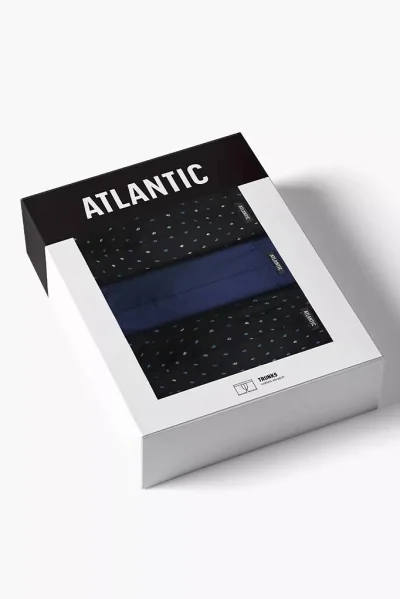 3 PACK boxerky 3MH-220 - bavlna - Černo-modrá