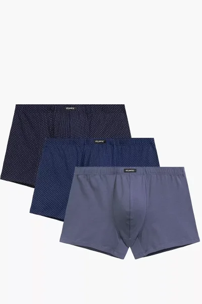 3 PACK boxerky 3MH-218 - bavlna - Tmavěmodrá-modrá