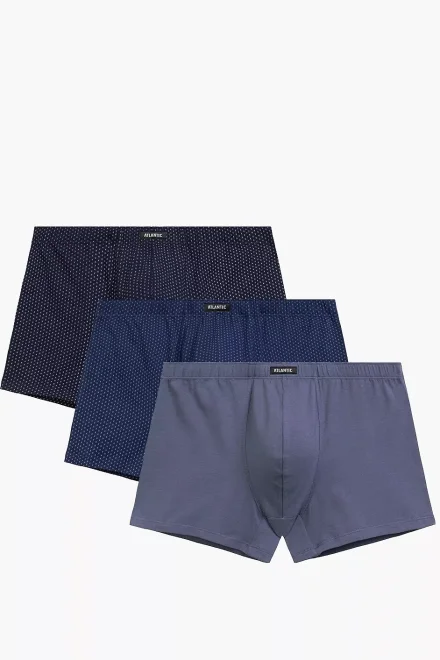 3 PACK boxerky 3MH-218 - bavlna - Tmavěmodrá-modrá