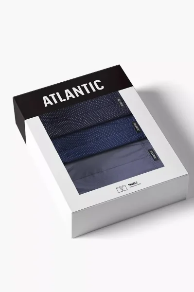 3 PACK boxerky 3MH-218 - bavlna - Tmavěmodrá-modrá