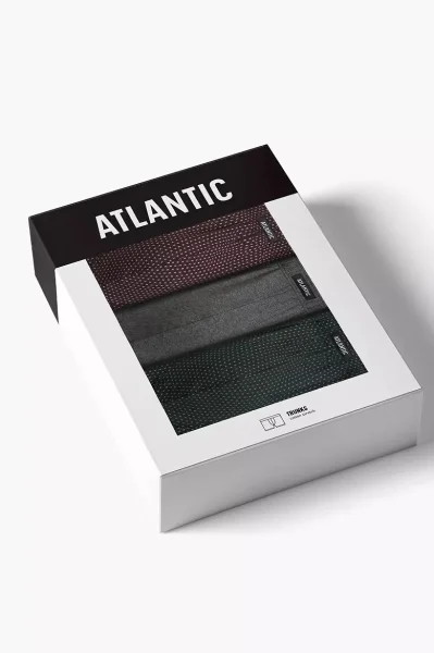 3 PACK boxerky 3MH-218 - bavlna - Červeno-zelená