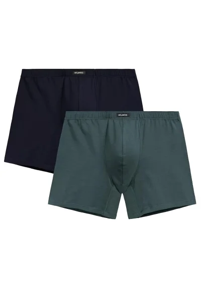 2 PACK boxerky 2MH-173 - Zeleno-tmavěmodrá