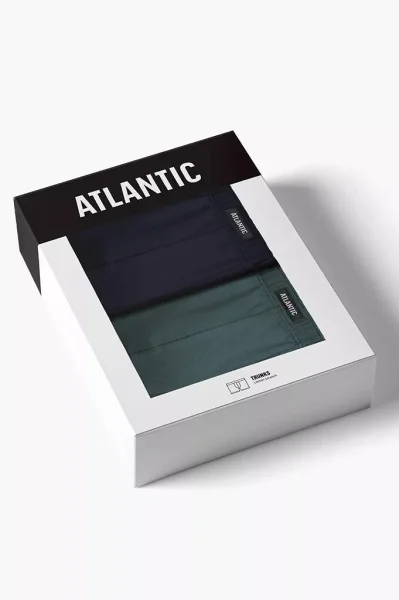 2 PACK boxerky 2MH-173 - Zeleno-tmavěmodrá