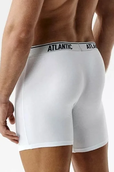 3 PACK boxerky 3MH-237 - delší nohavička - Bílá