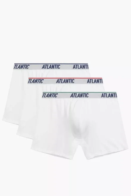 3 PACK boxerky 3MH-237 - delší nohavička - Bílá