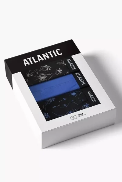 3 PACK boxerky 3MH-229 - Černo-modrá