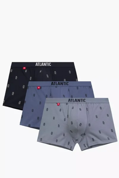 3 PACK boxerky 3MH-227 - Šedo-modrá