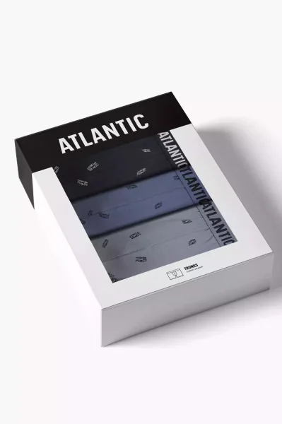 3 PACK boxerky 3MH-227 - Šedo-modrá