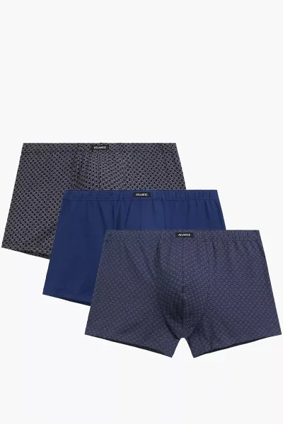 3 PACK boxerky 3MH-232 - Tmavěmodrá-modrá