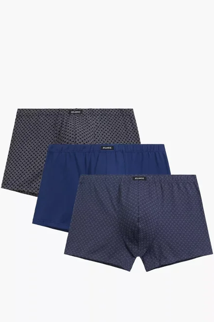 3 PACK boxerky 3MH-232 - Tmavěmodrá-modrá