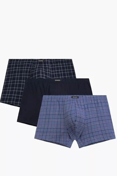 3 PACK boxerky 3MH-234 - Tmavěmodrá-modrá