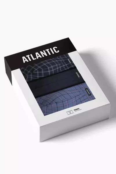 3 PACK boxerky 3MH-234 - Tmavěmodrá-modrá