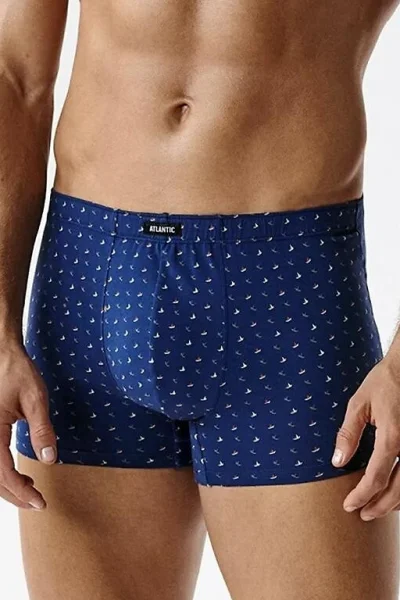 3 PACK boxerky 3MH-233 - lodičky - Tmavěmodrá-modrá