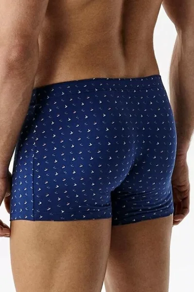 3 PACK boxerky 3MH-233 - lodičky - Tmavěmodrá-modrá