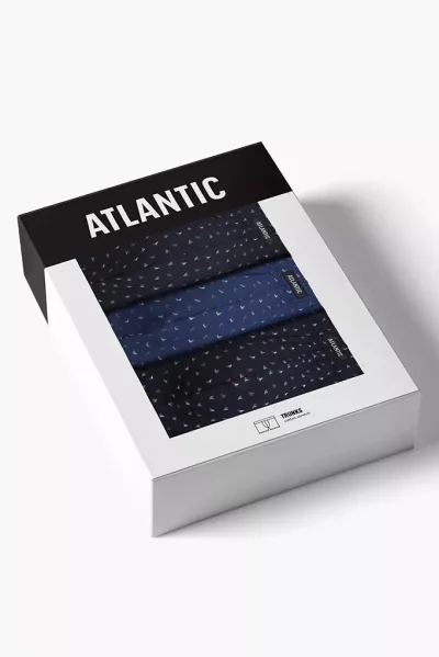 3 PACK boxerky 3MH-233 - lodičky - Tmavěmodrá-modrá