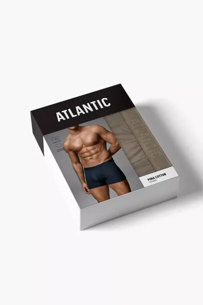 2 PACK boxerky 2MH-1204 - micromodal - Tmavě béžová